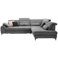ECKSOFA Anthrazit Webstoff  - Anthrazit/Schwarz, KONVENTIONELL, Textil/Metall (314/220cm) - SetOne by Musterring