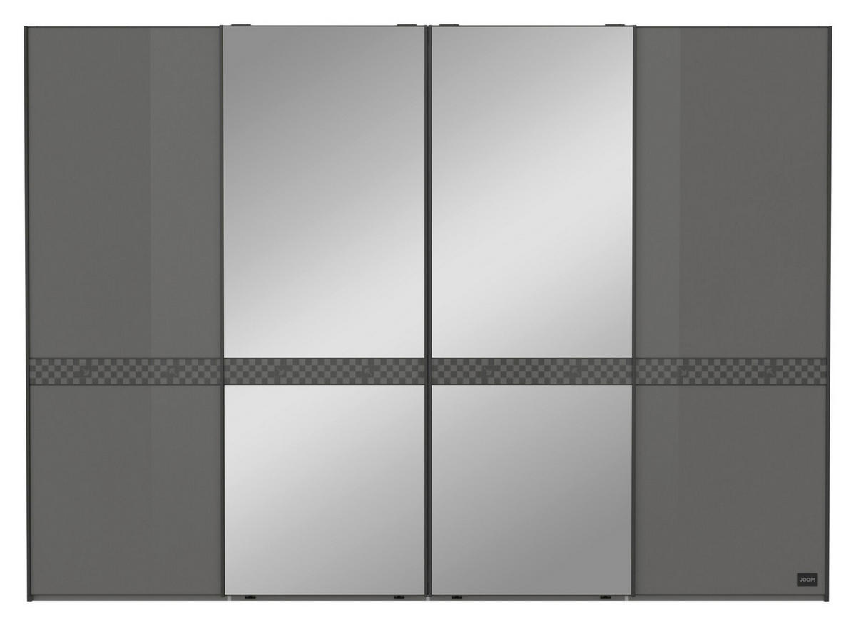 SCHWEBETÜRENSCHRANK  in Dunkelgrau  - Schieferfarben/Dunkelgrau, Design, Glas/Holzwerkstoff (330/236/67cm) - Joop!