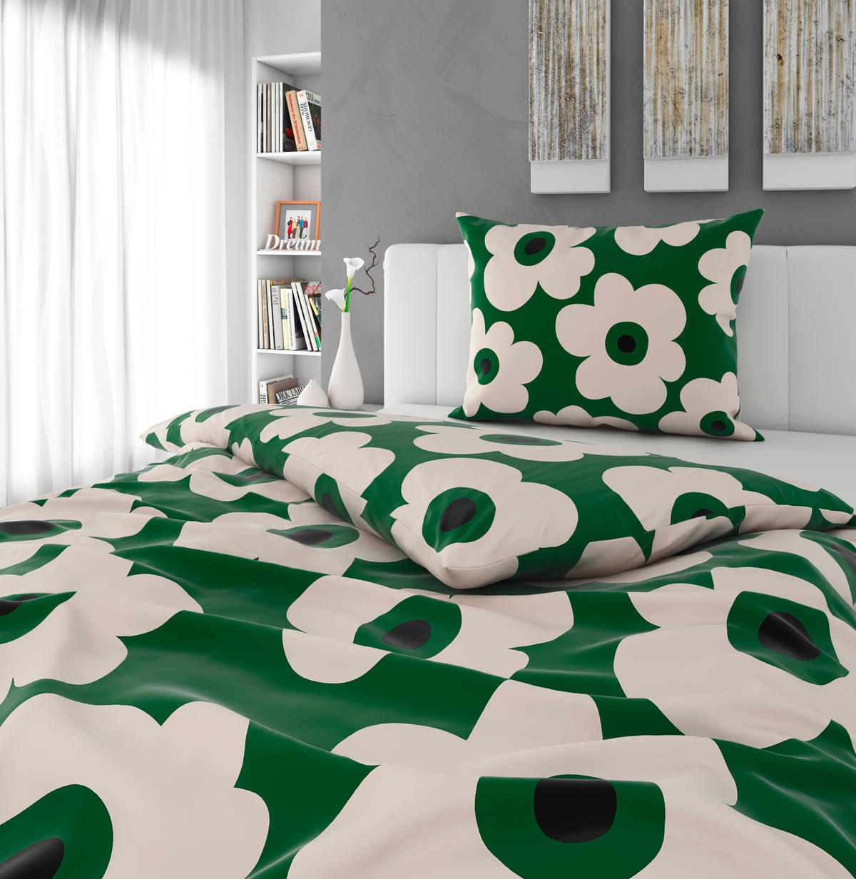 ÁGYNEMŰHUZAT-GARNITÚRA 140/200 cm  - zöld, textil (140/200cm) - Bio:Vio