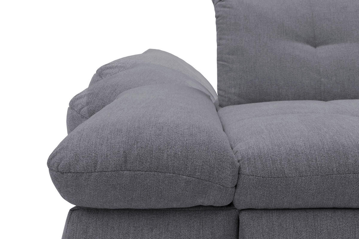 WOHNLANDSCHAFT Grau Mikrofaser  - Chromfarben/Grau, KONVENTIONELL, Textil/Metall (172/353/216cm) - MID.YOU