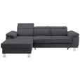 ECKSOFA  in Webstoff Grau  167/250 cm  - Silberfarben/Grau, Design, Textil/Metall (167/250cm) - Xora