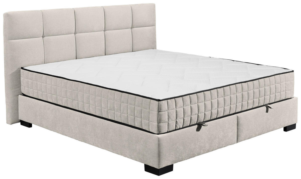 BOXBETT 160/200 cm  in Beige  - Beige/Schwarz, MODERN, Holzwerkstoff/Kunststoff (160/200cm) - MID.YOU