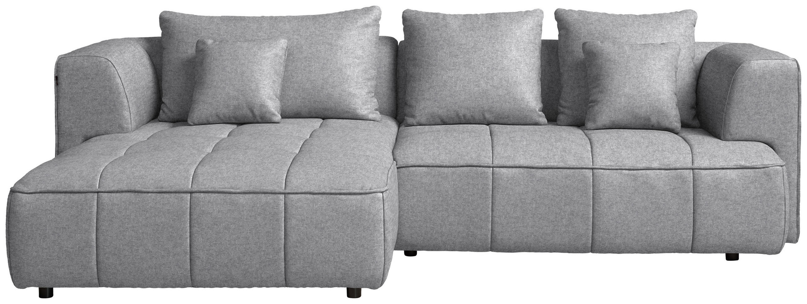 ECKSOFA Webstoff Hellgrau  - Hellgrau/Schwarz, Design, Kunststoff/Textil (188/288cm) - Welnova
