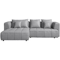 ECKSOFA Webstoff Hellgrau  - Hellgrau/Schwarz, Design, Kunststoff/Textil (188/288cm) - Welnova