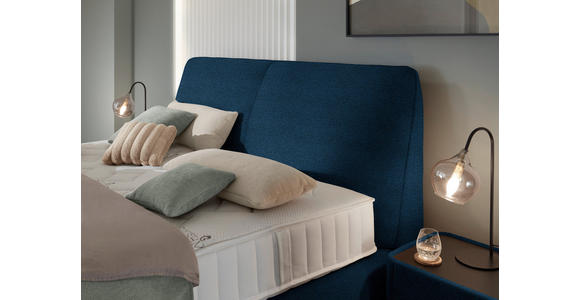 BOXSPRINGBETT 200/200 cm  in Blau  - Blau/Schwarz, Design, Kunststoff/Textil (200/200cm) - Johann Jakob