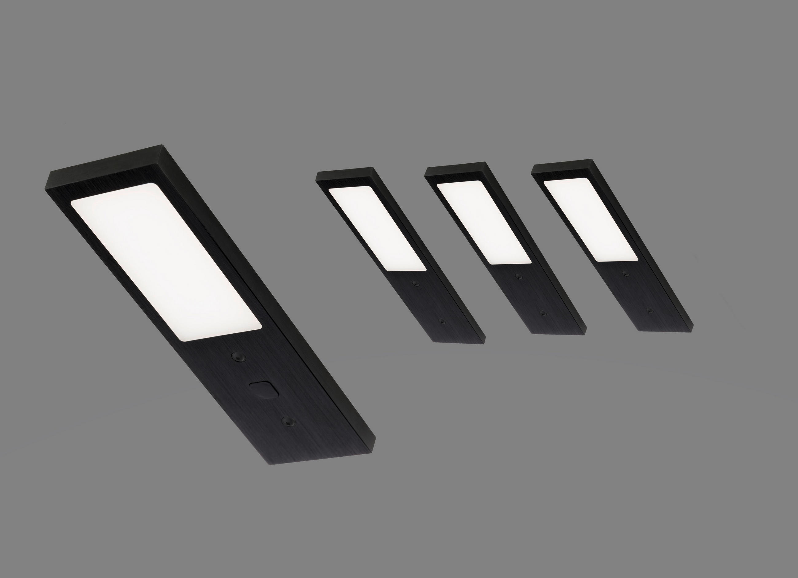 UNTERBAULEUCHTEN-SET 5/0,7/17 cm   - Schwarz, Basics, Metall (5/0,7/17cm)