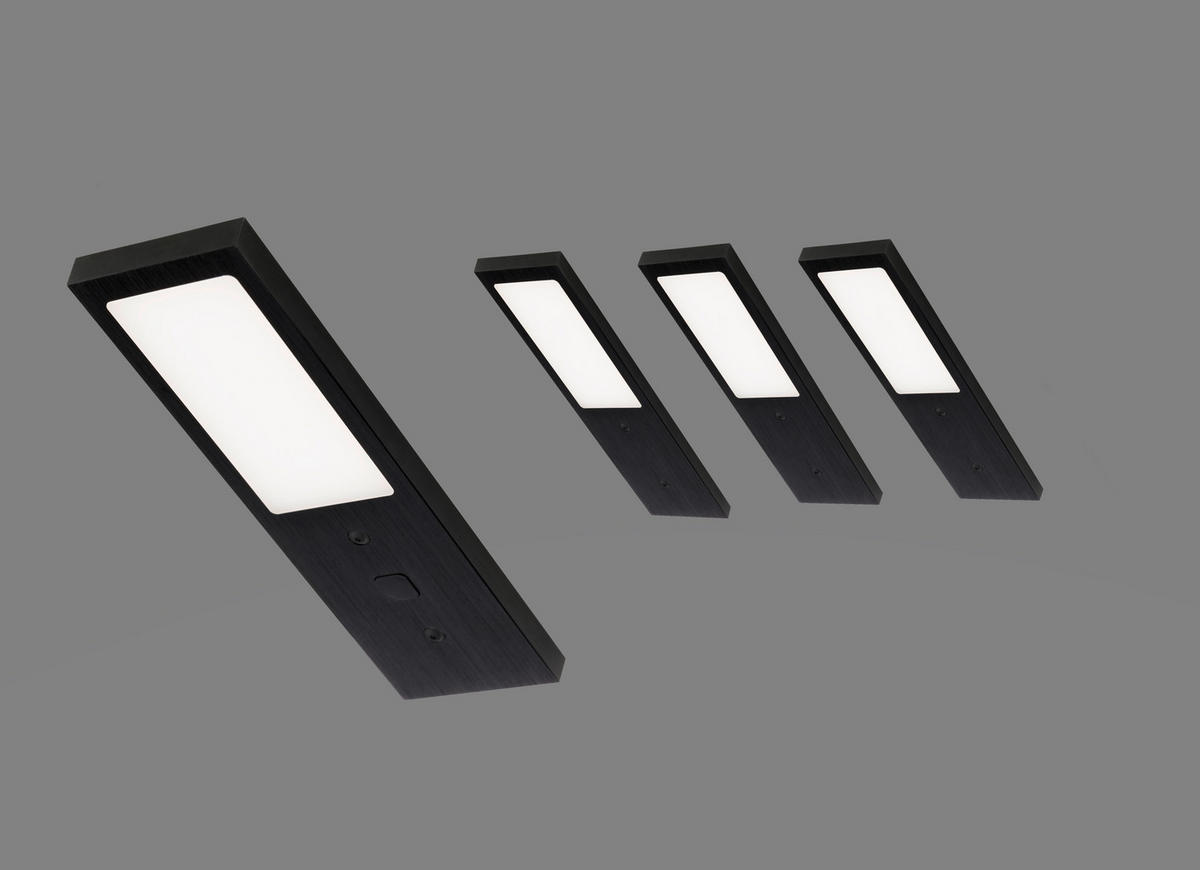 UNTERBAULEUCHTEN-SET 5/0,7/17 cm   - Schwarz, Basics, Metall (5/0,7/17cm)