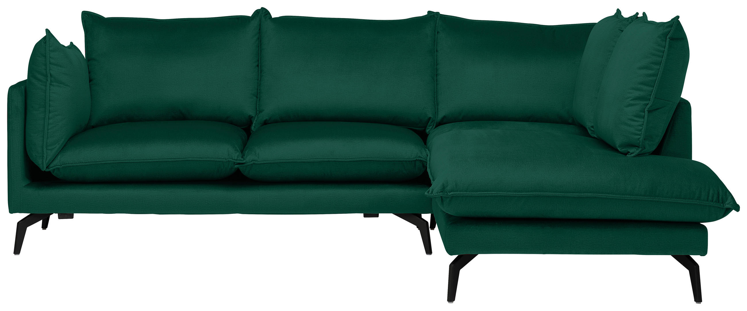 HÖRNSOFFA i sammet grön  - grön/svart, Design, metall/textil (241/200cm) - Carryhome