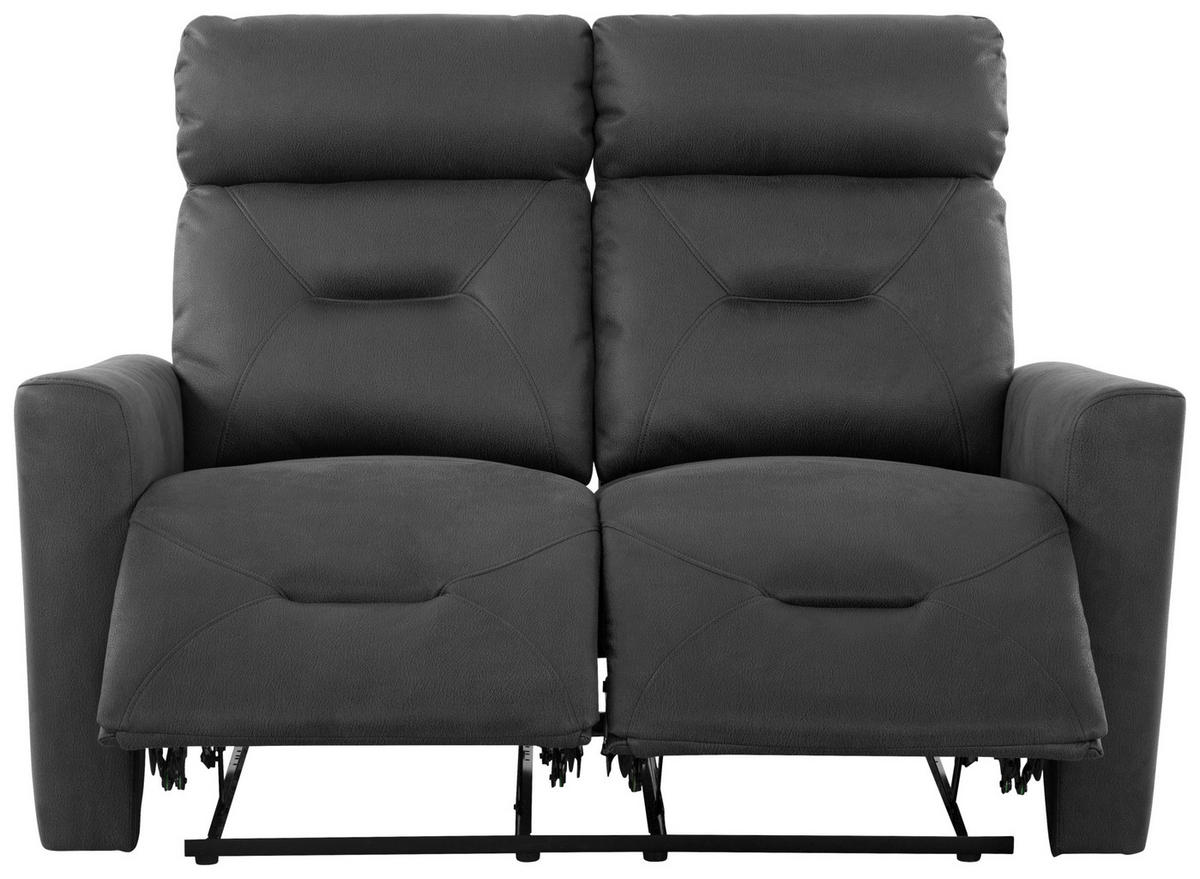 SITZGARNITUR Mikrofaser Grau  - Schwarz/Grau, Design, Textil/Metall - Livetastic