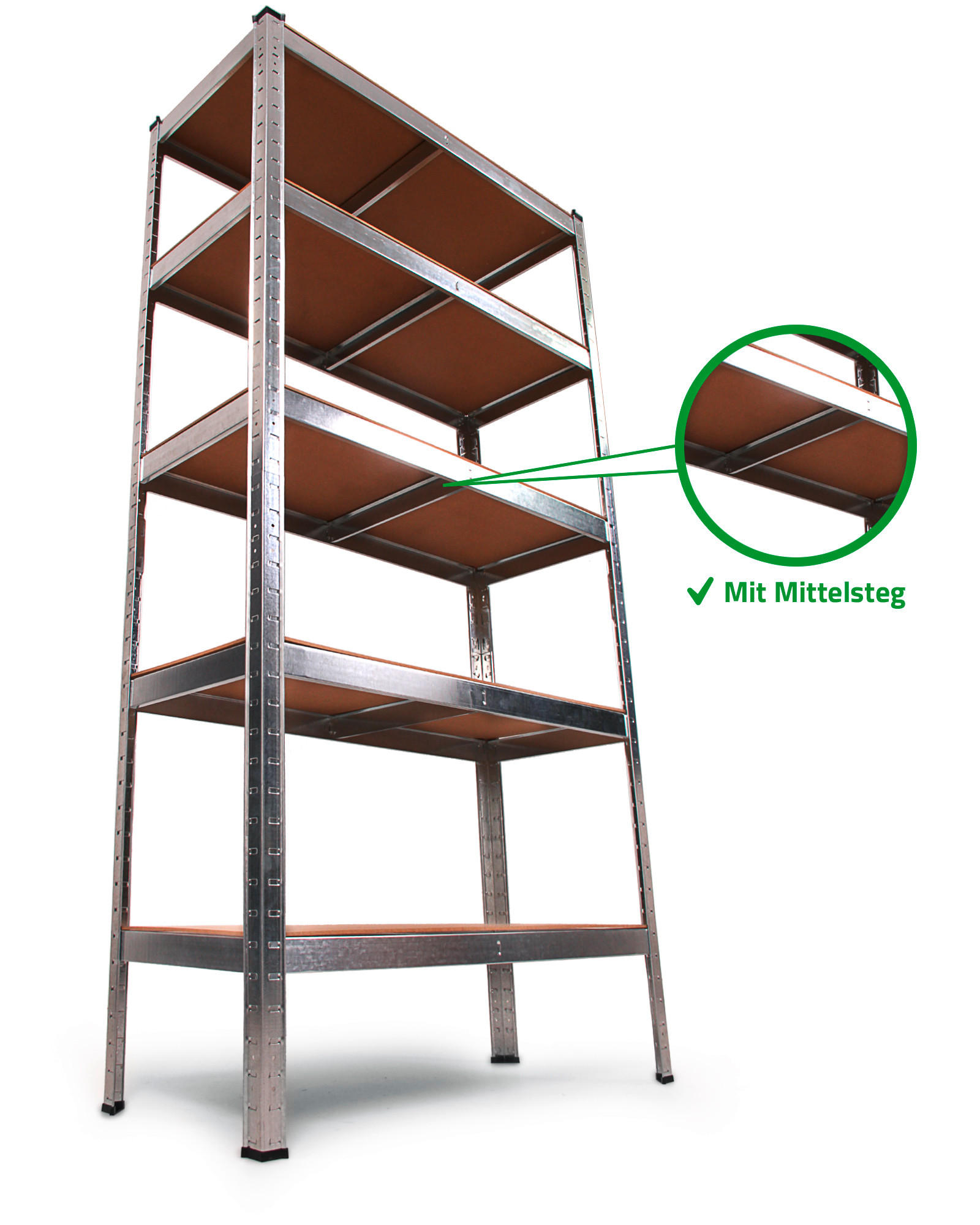 Thumbnail - Ambia Garden Schwerlastregal, Silber, Metall, 90x180x40 cm, Freizeit, Heimwerken, Werkstatt