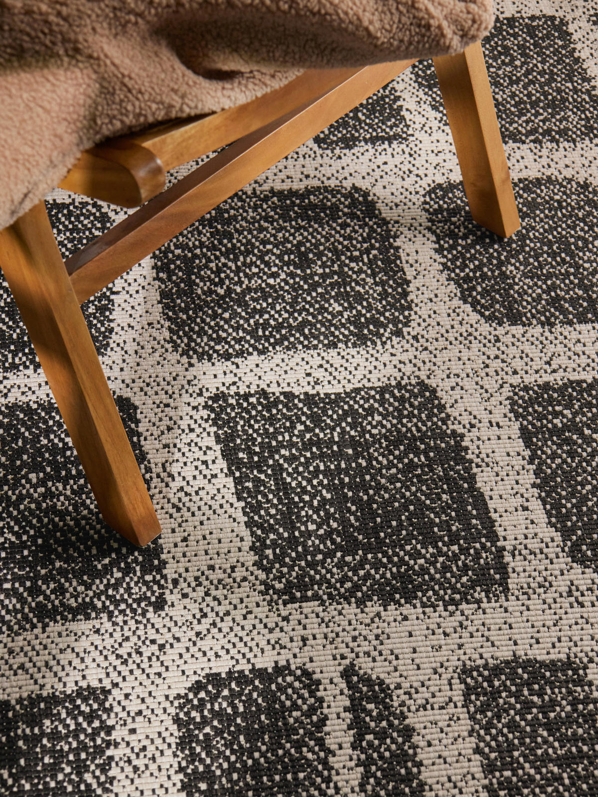 FLACHWEBETEPPICH 160/230 cm Haringey Schwarz, Weiß rechteckig  - Schwarz/Weiß, Design, Kunststoff (160/230cm)