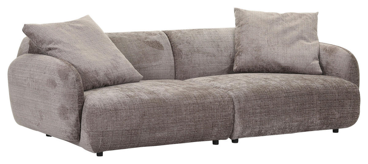 BIGSOFA Chenille Dunkelgrau  - Dunkelgrau/Schwarz, MODERN, Kunststoff/Textil (270/112/125cm) - Carryhome