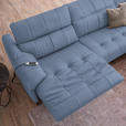 ECKSOFA in Echtleder Hellblau  313/165 cm  - Schwarz/Hellblau, Design, Leder/Metall (313/165cm) - Emilio Belluti