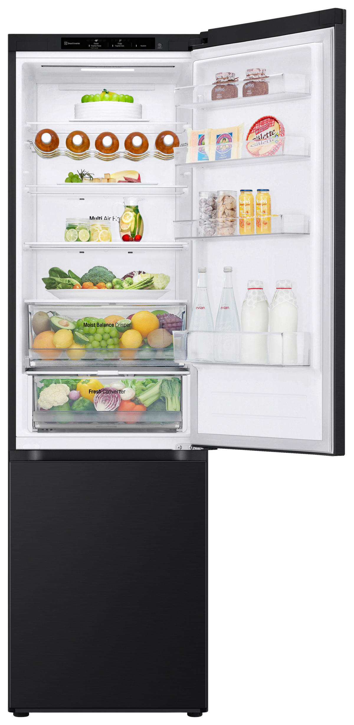 KÜHL-GEFRIER-KOMBINATION 59,5/203/67,5 cm GBV3200CEP  - Schwarz, Trend, Glas/Kunststoff (59,5/203/67,5cm) - LG