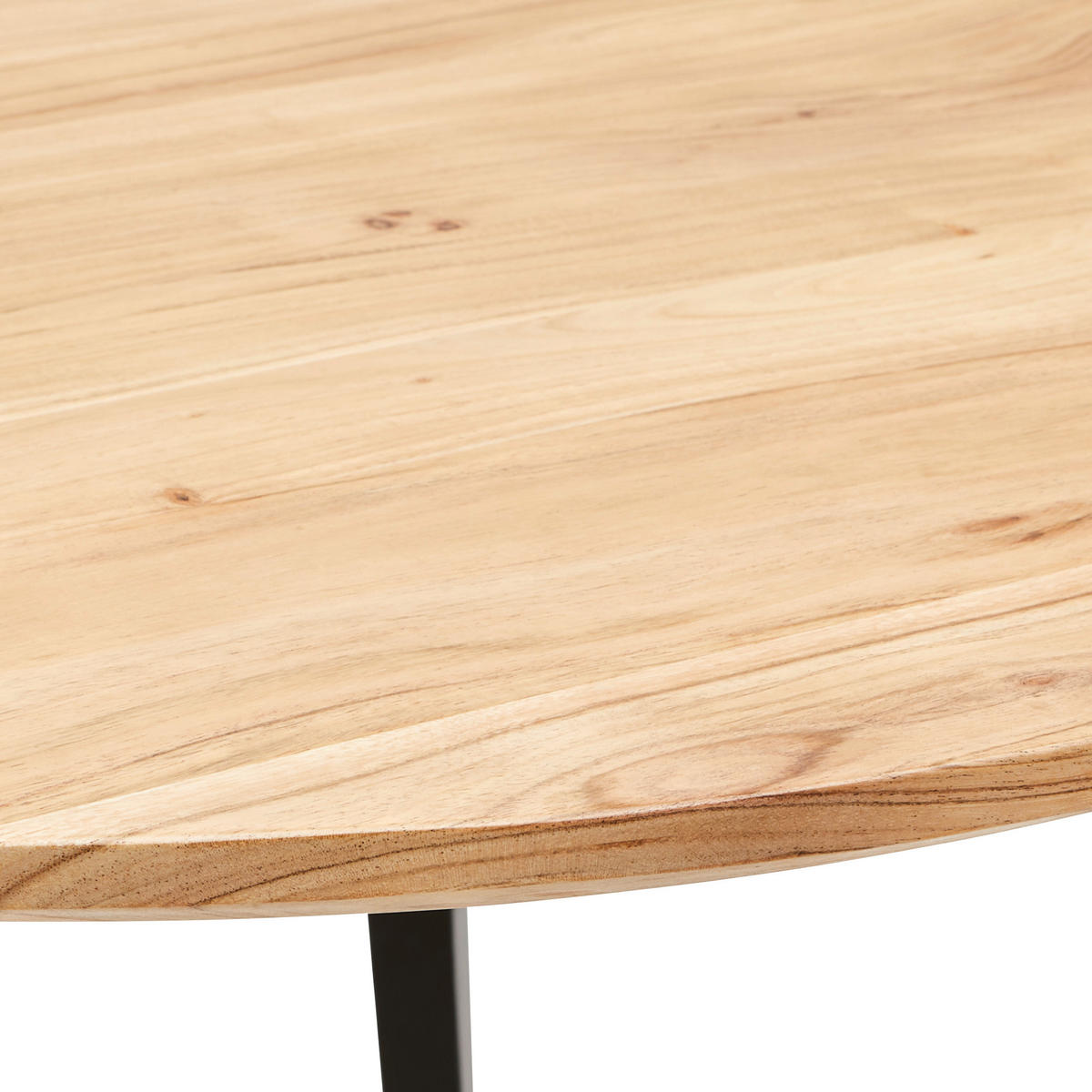 ESSTISCH in Holz, Metall 80/80/76 cm  - Schwarz/Akaziefarben, Natur, Holz/Metall (80/80/76cm) - Xora