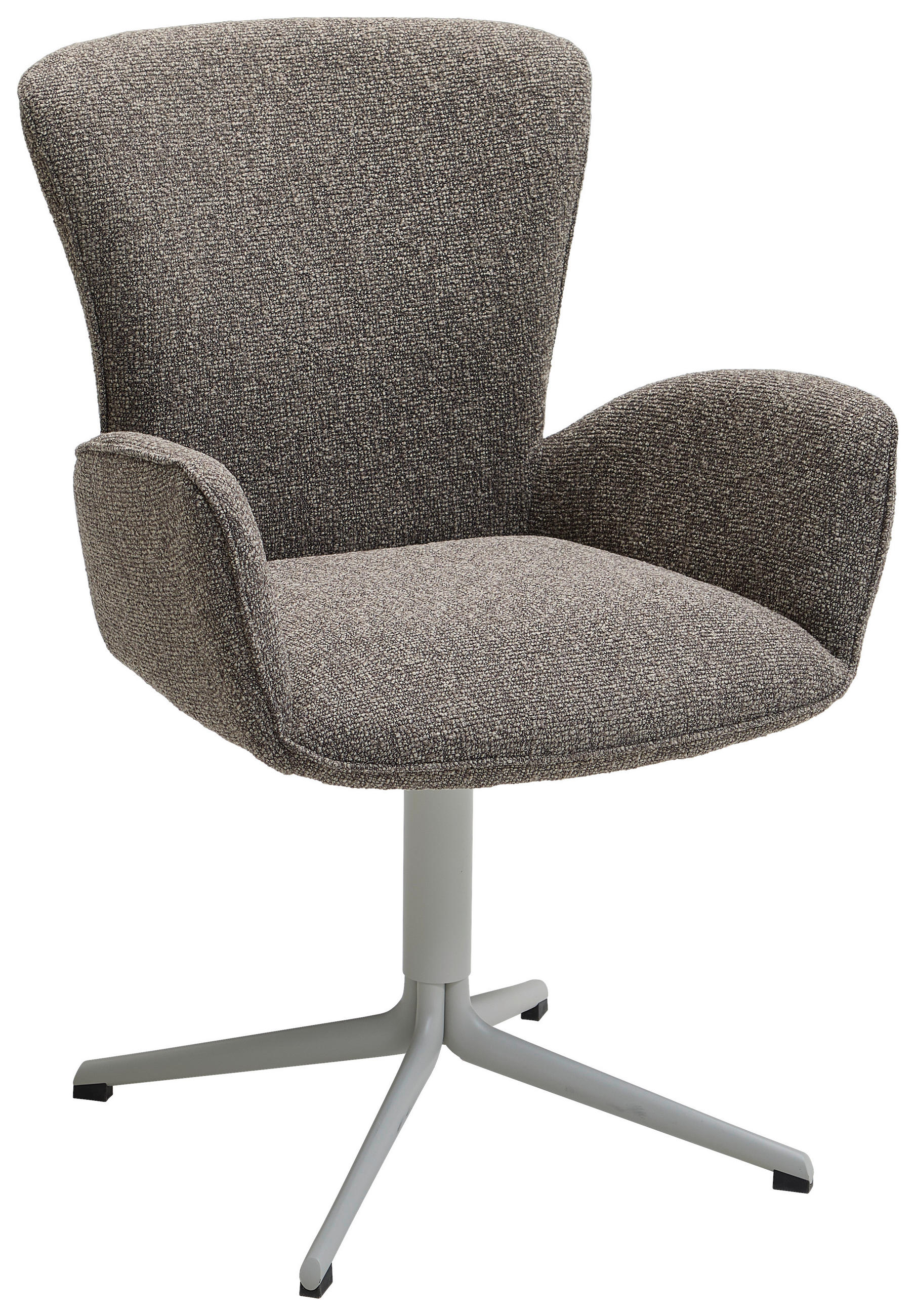 ARMLEHNSTUHL  in Eisen Jacquard, Flachgewebe  - Graubraun/Grau, Design, Textil/Metall (63/92/63cm) - Valdera