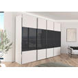 SCHWEBETÜRENSCHRANK  in Schwarz, Weiß  - Chromfarben/Schwarz, KONVENTIONELL, Glas/Holzwerkstoff (316/223/68cm) - Novel
