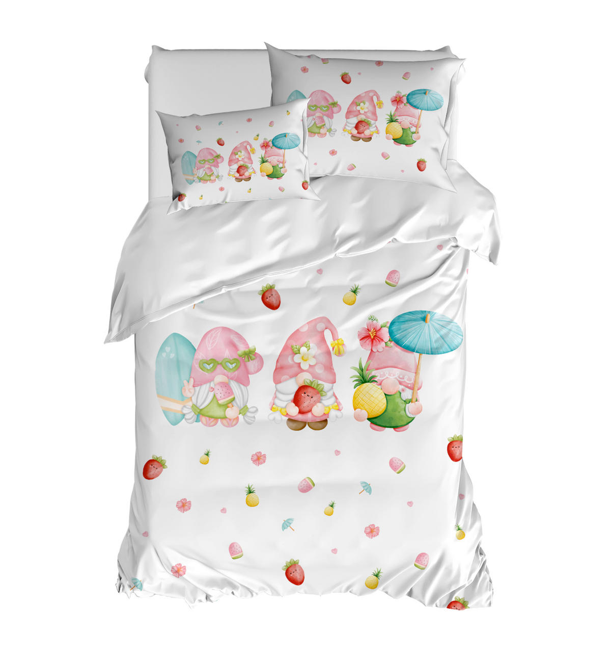 ÁGYNEMŰHUZAT-GARNITÚRA  - többszínű/fehér, Basics, textil (35/25/3cm)