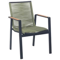 STAPELSESSEL Teakholz Aluminium Anthrazit, Grün, Teakfarben  - Anthrazit/Grün, Design, Holz/Kunststoff (65/89/60cm) - Amatio