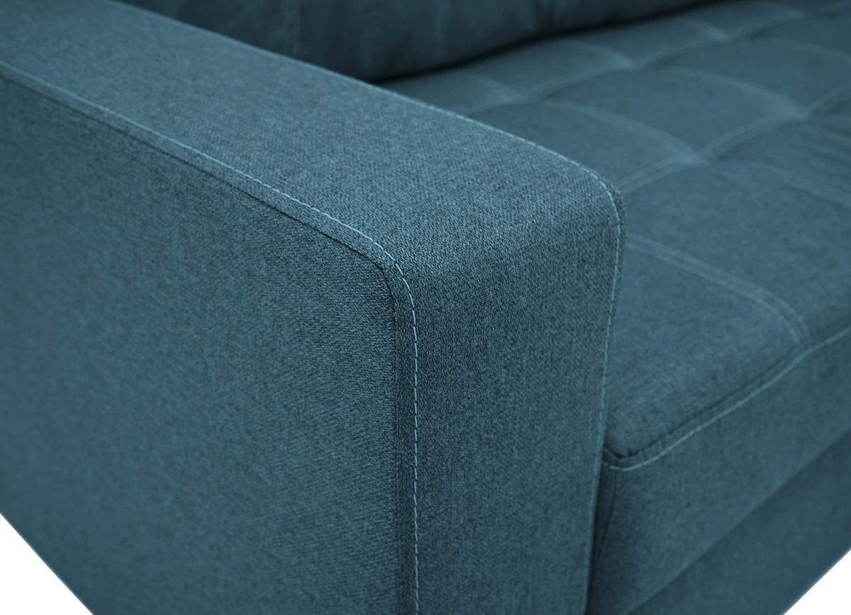 ECKSCHLAFSOFA  mit Mikrofaser Petrol  - Petrol/Schwarz, Design, Kunststoff/Textil (240/160cm) - Livetastic