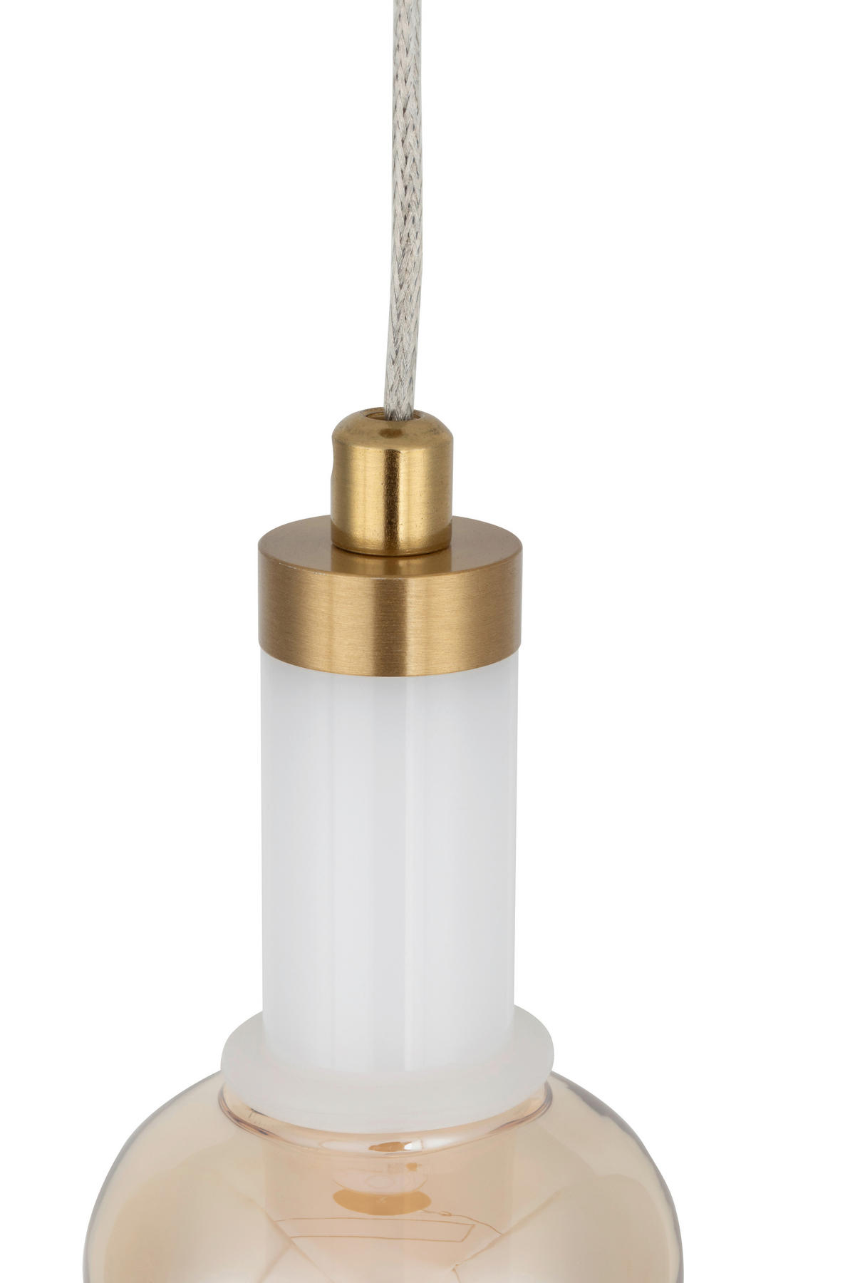 LED-HÄNGELEUCHTE Musica 13/180 cm  - Bernsteinfarben/Grau, LIFESTYLE, Glas/Metall (13/180cm) - Novel
