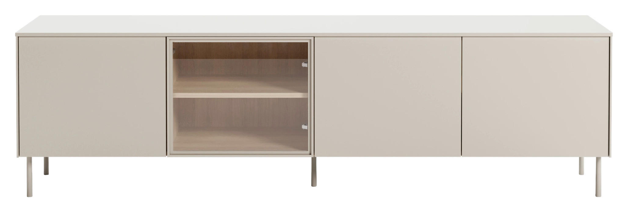 TV-ELEMENT Eichefarben, Kaschmir  195/57/41 cm  - Kaschmir/Eichefarben, Modern, Glas/Holzwerkstoff (195/57/41cm) - Carryhome