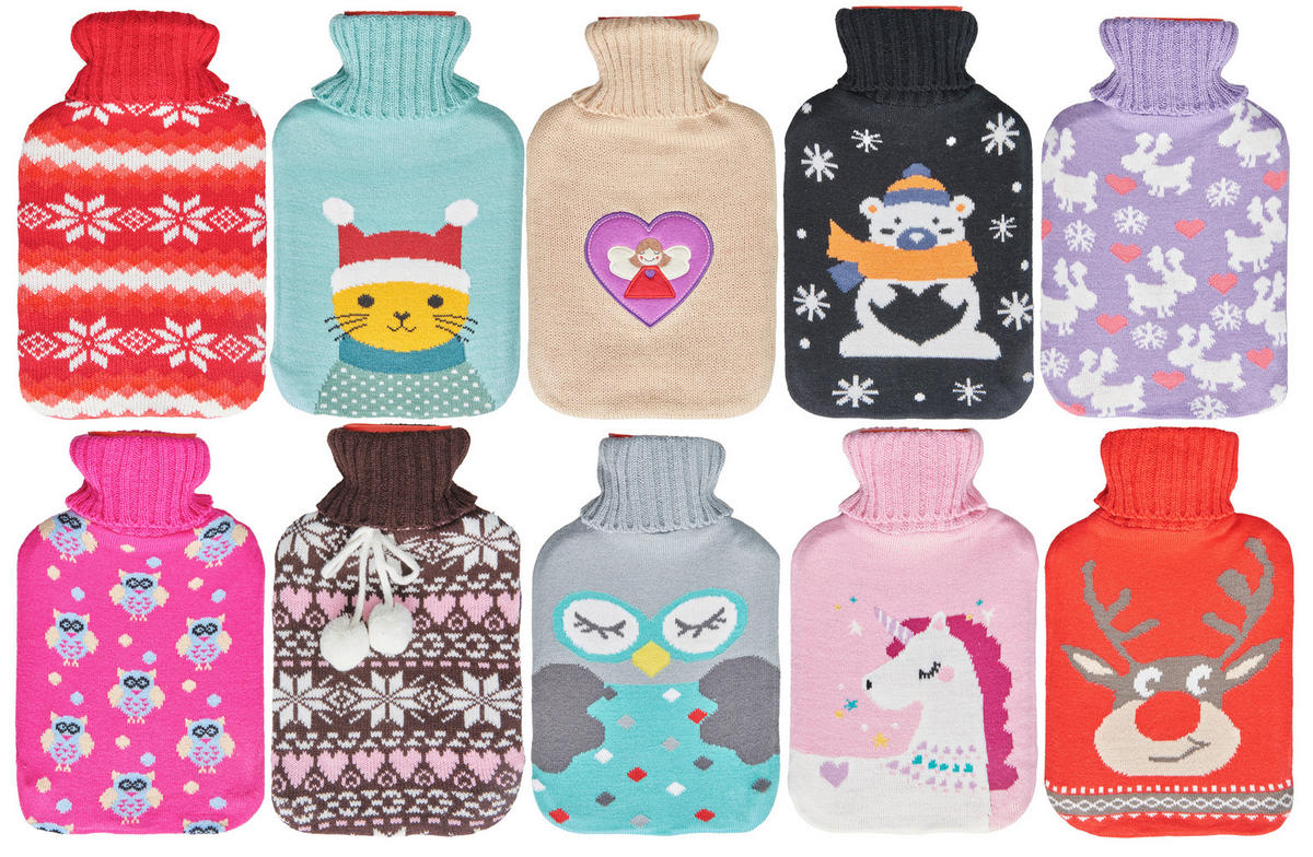 WÄRMFLASCHE - Multicolor, Lifestyle, Kunststoff/Textil (32.7/20/4.5cm) - X-Mas