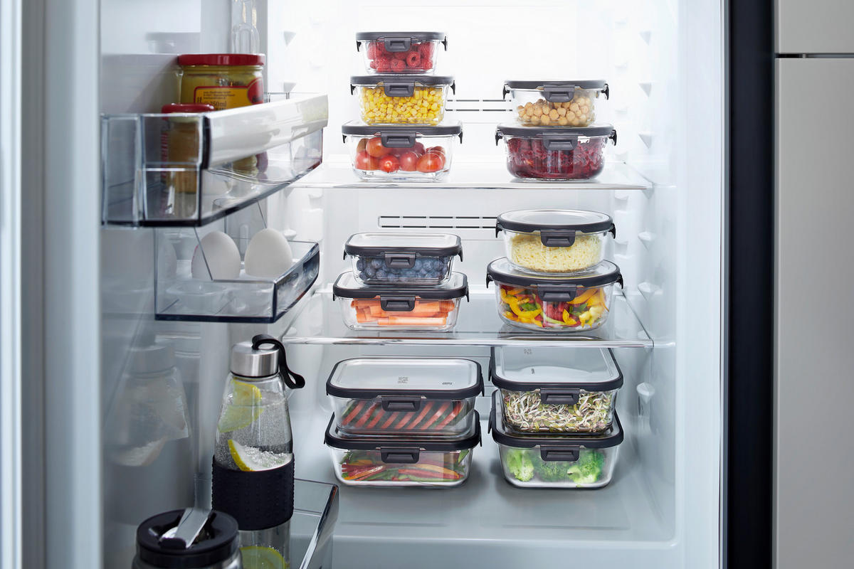 FRISCHHALTEDOSE MILO 1,5 L  - Edelstahlfarben/Transparent, KONVENTIONELL, Glas/Kunststoff (23,2/17,7/7,5cm) - Gefu