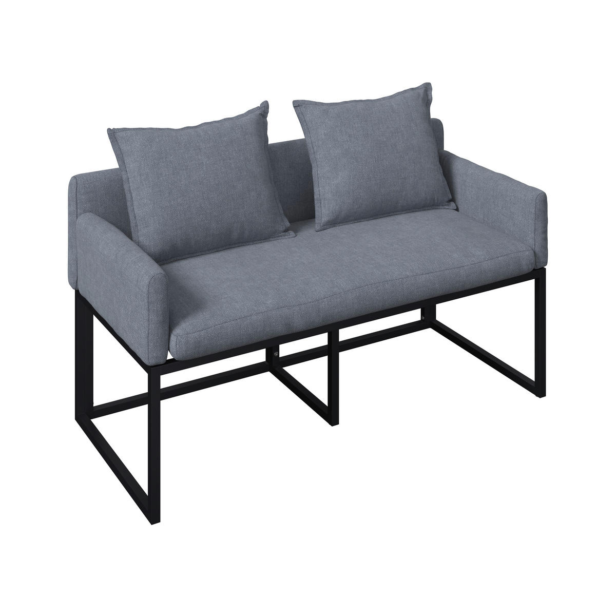 GARTENBANK 136/85/62 cm  in Grau  - Grau, MODERN, Textil/Metall (136/85/62cm) - Beldano