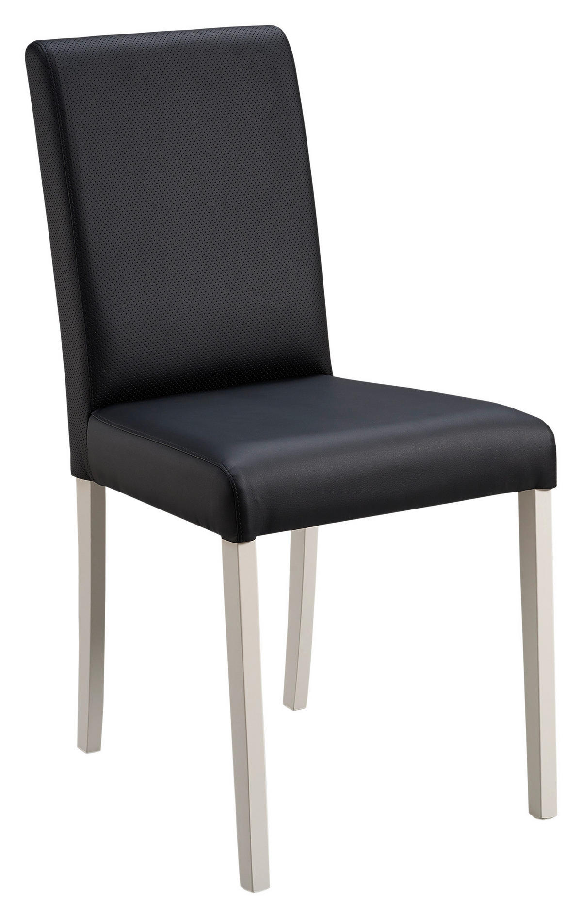 STUHL  in Lederlook  - Weiss/Schwarz, Konventionell, Holz/Textil (43/87,5/56cm) - Boxxx