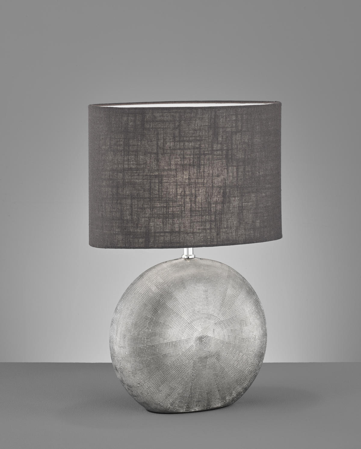TISCHLEUCHTE Foro 34/17/53 cm   - Anthrazit/Silberfarben, Design, Keramik/Textil (34/17/53cm) - Fischer & Honsel