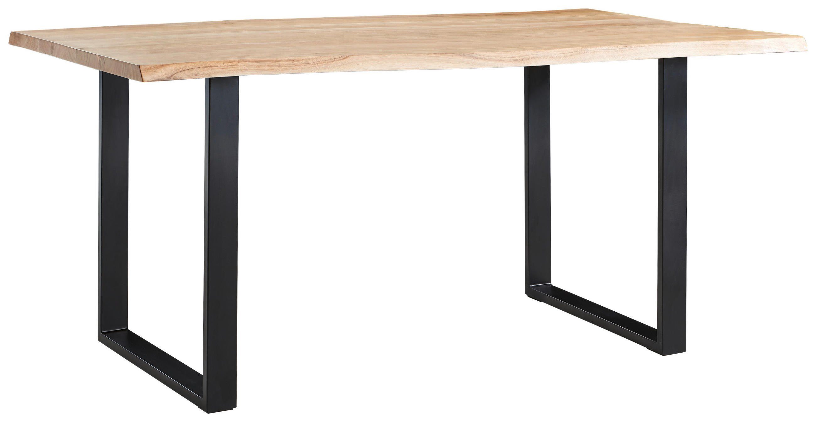 ESSTISCH in Holz 200/100/76 cm  - Schwarz/Akaziefarben, Natur, Holz/Metall (200/100/76cm) - Linea Natura