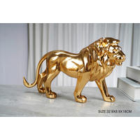 DEKOR ÁLLATFIGURA - aranyszínű, Basics, műanyag (18/9/33cm)