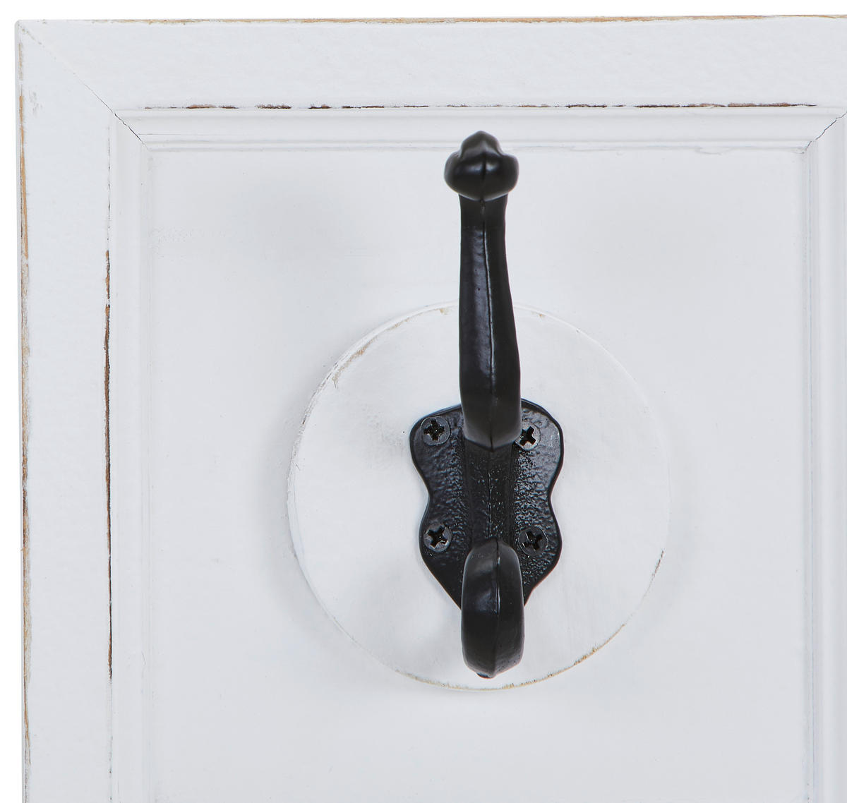 HAKENLEISTE  in Tanne vollmassiv Schwarz, Weiß  - Schwarz/Weiß, Design, Holz/Metall (58/18/9cm) - MID.YOU