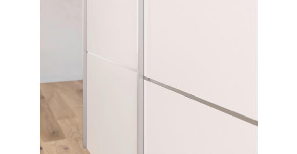 SCHWEBETÜRENSCHRANK 271/223/68 cm 3-türig Weiß - Alufarben/Weiß, KONVENTIONELL, Glas/Holzwerkstoff (271/223/68cm) - Novel