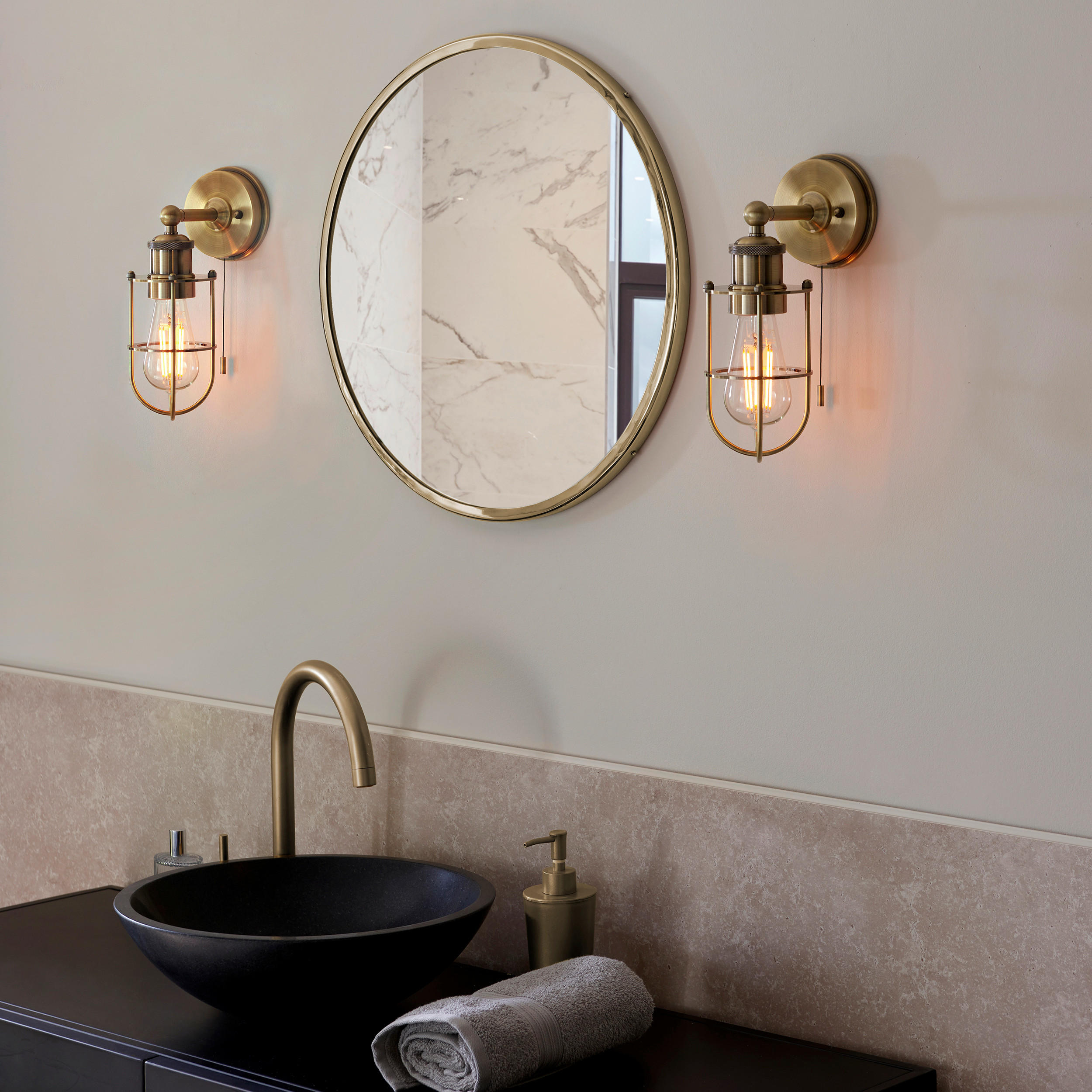 BADEZIMMER-WANDLEUCHTE Crew 11/28.6 cm   - Messingfarben/Goldfarben, KONVENTIONELL, Metall (11/28.6cm) - ENDON