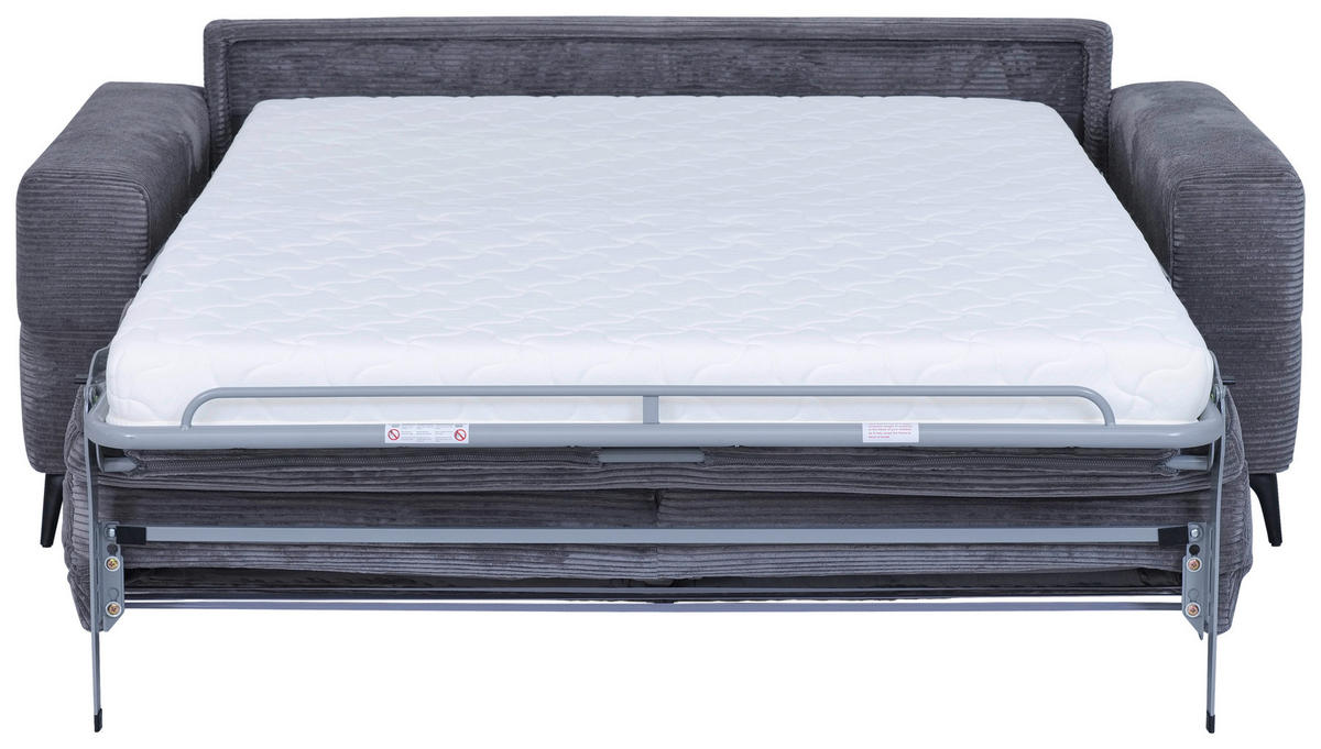 SCHLAFSOFA in Textil Dunkelgrau  - Dunkelgrau/Schwarz, Design, Textil/Metall (204/89/98cm) - Carryhome