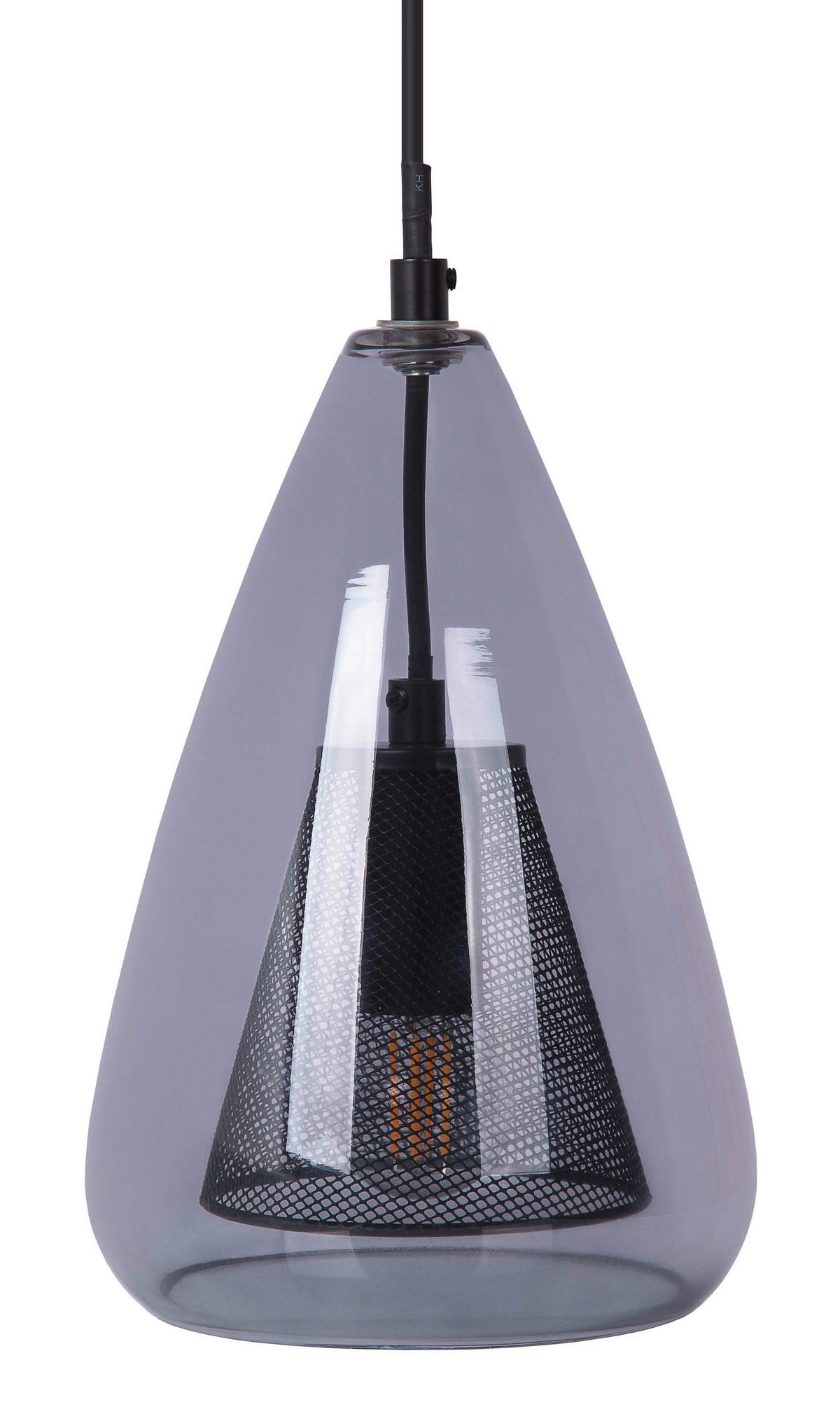 LUSTER  16,5/150 cm      - crna, Dizajnerski, staklo/metal (16,5/150cm)