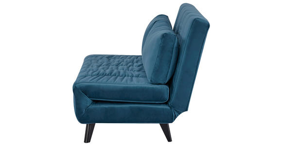SCHLAFSOFA Samt Dunkelblau - Schwarz/Dunkelblau, Design, Holz/Textil (143/82/91cm) - Carryhome
