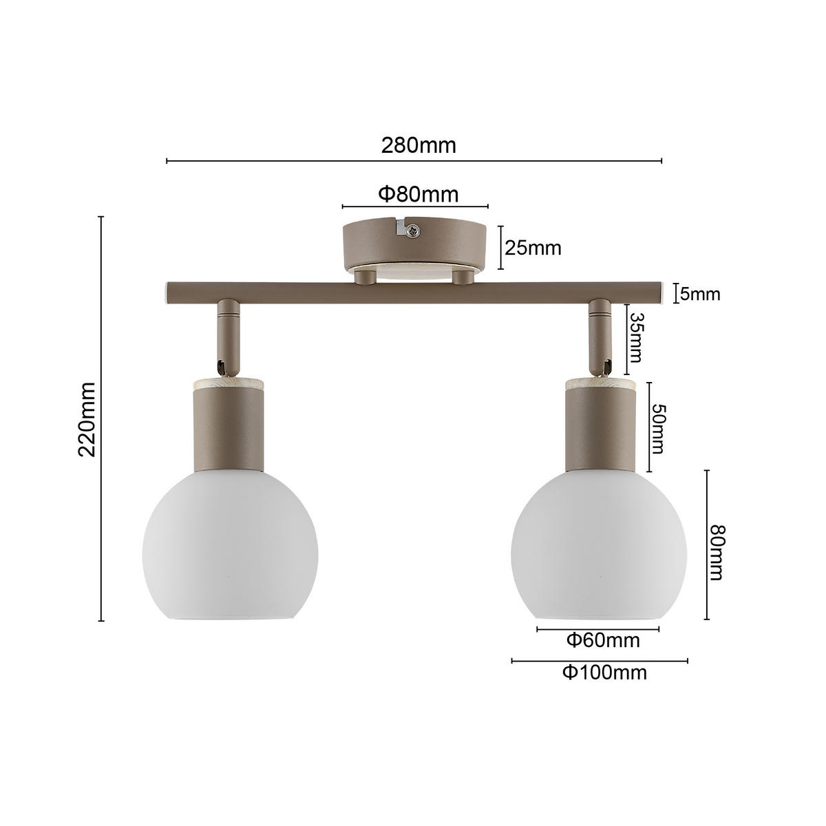 STRAHLER Merope 28/10/18 cm  - Sandfarben/Eschefarben, Basics, Glas/Metall (28/10/18cm) - Novel
