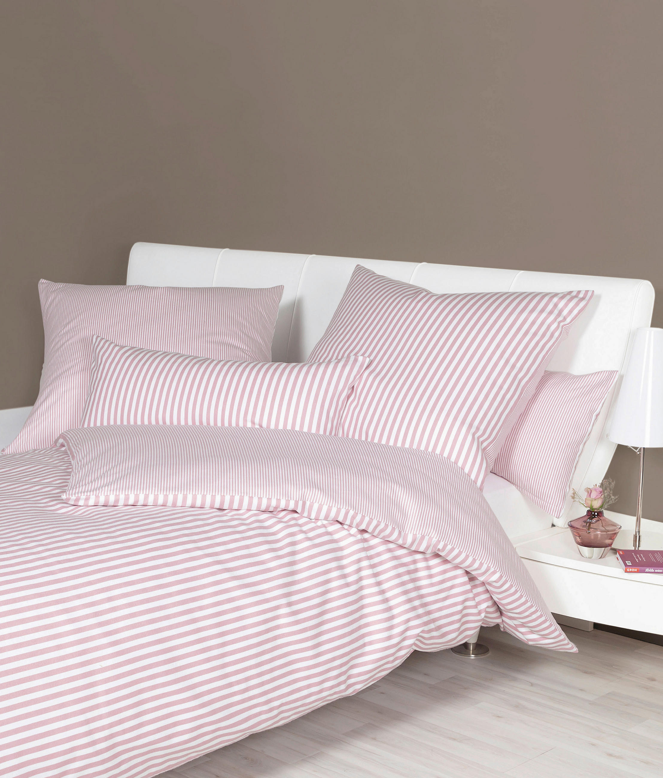 BETTWÄSCHE CHINCHILLA-S Flanell 155/220 cm  - Weiß/Rosa, Basics, Textil (155/220cm) - Janine