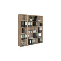 AKTENREGAL 172,6/185,6/33 cm  - Silberfarben/Sonoma Eiche, MODERN, Holzwerkstoff (172,6/185,6/33cm) - MID.YOU