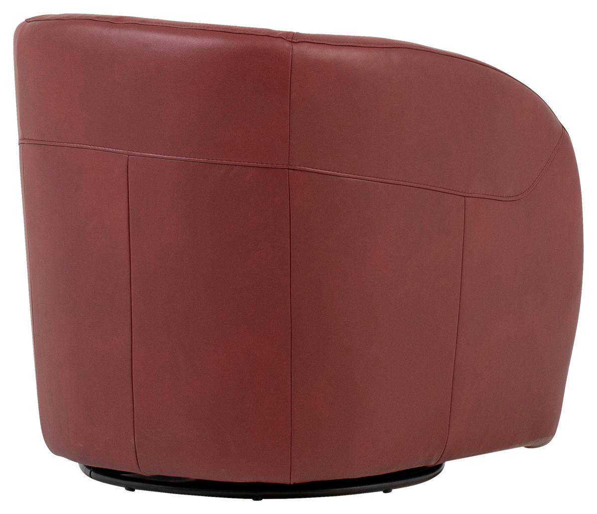 SESSEL in Echtleder Bordeaux  - Bordeaux/Schwarz, Design, Leder/Kunststoff (80/78/82cm) - Celina