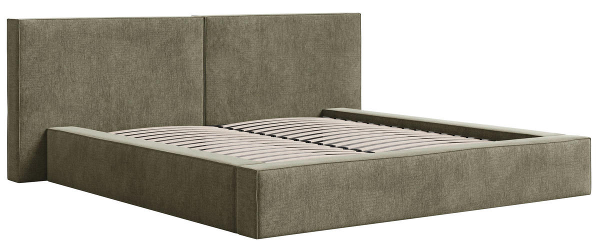 POLSTERBETT Bettkasten Olivgrün 180/200 cm  - Schwarz/Olivgrün, MODERN, Holz/Kunststoff (180/200cm) - MID.YOU
