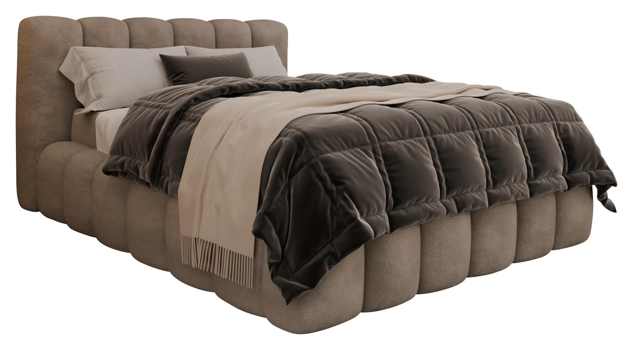 POLSTERBETT Lattenrost, Bettkasten 140/200 cm  in Beige  - Birkefarben/Beige, Trend, Holz/Kunststoff (140/200cm) - Esposa