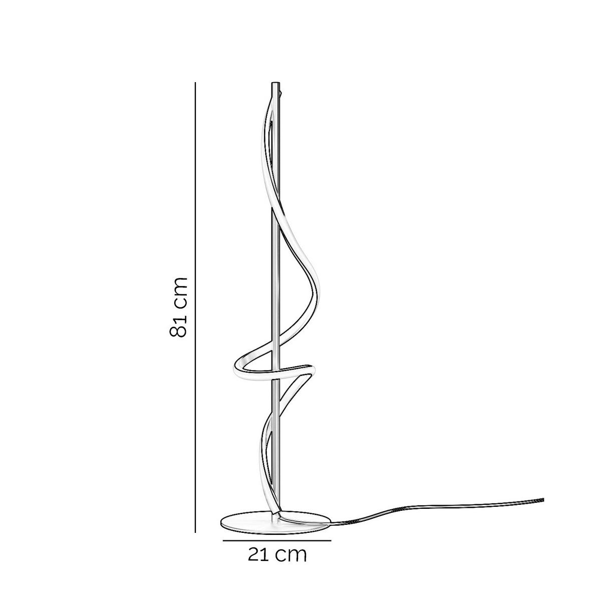 LED-TISCHLEUCHTE 20/20/80 cm   - Titanfarben/Schwarz, Design, Kunststoff/Metall (20/20/80cm)