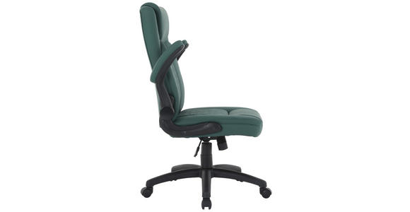 CHEFSESSEL in Lederlook Dunkelgrün - Dunkelgrün/Schwarz, Design, Kunststoff/Textil (63,5/110-120/68cm) - Carryhome