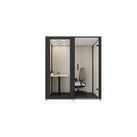 MEETINGBOX BOSSELINO WORK 1 - Schwarz, MODERN, Glas/Holzwerkstoff (190,9/215,5/99,4cm) - Bosse