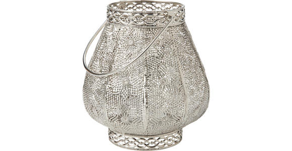 WINDLICHT - Silberfarben, LIFESTYLE, Glas/Metall (20/21,5cm) - Ambia Home