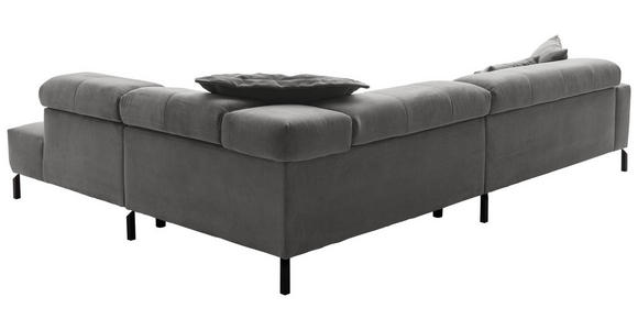 ECKSOFA Dunkelgrau Cord  - Dunkelgrau/Schwarz, KONVENTIONELL, Textil/Metall (311/219cm) - Hom`in